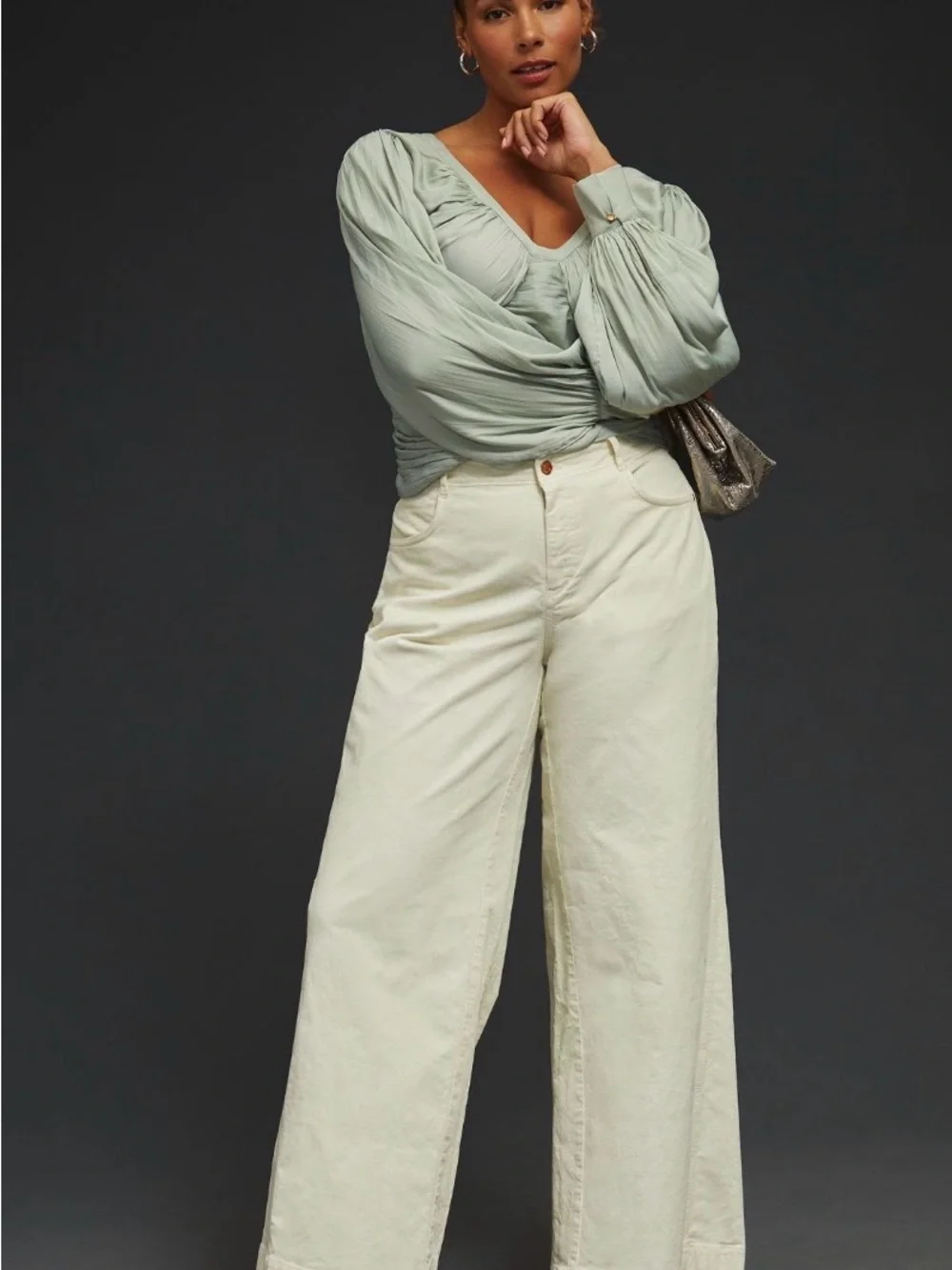 Off White Wide-Leg Pants - Picture 4 of 7